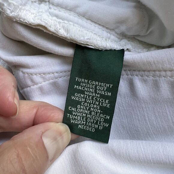 Ralph Lauren Beige Straight Leg Pants Womens 14 Minimalist Office Preppy Chino - Picture 11 of 13